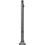 Ornamental bollard | Series 466B | � 60 mm | foldable, self-engaging lockto be fixed by plugswith base plate 100 x 150 mm | with triangular locking mechanism acc. with DIN 3223 | with 1 eyelet